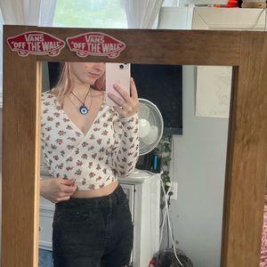 brandy melville floral wrap top